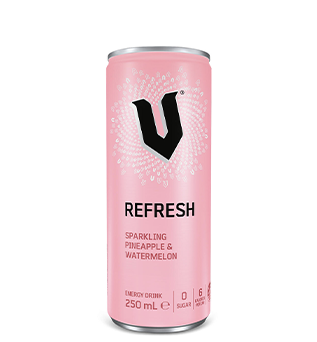 Can of 250mL V Refresh in Pineapple and Watermelon flavour